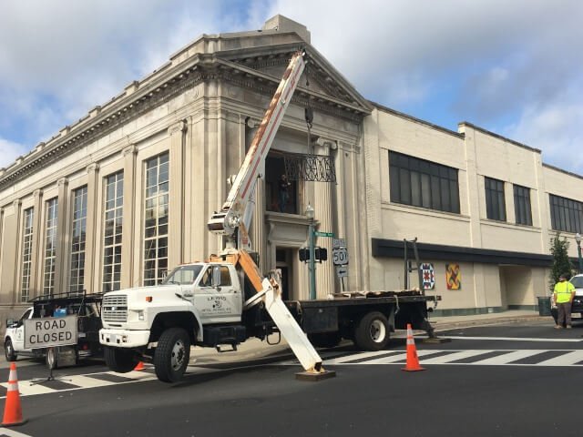 Railing Installation using Crane